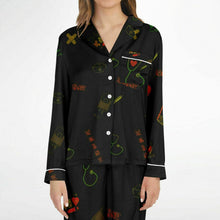 Load image into Gallery viewer, Nurse print black women pajamas set
