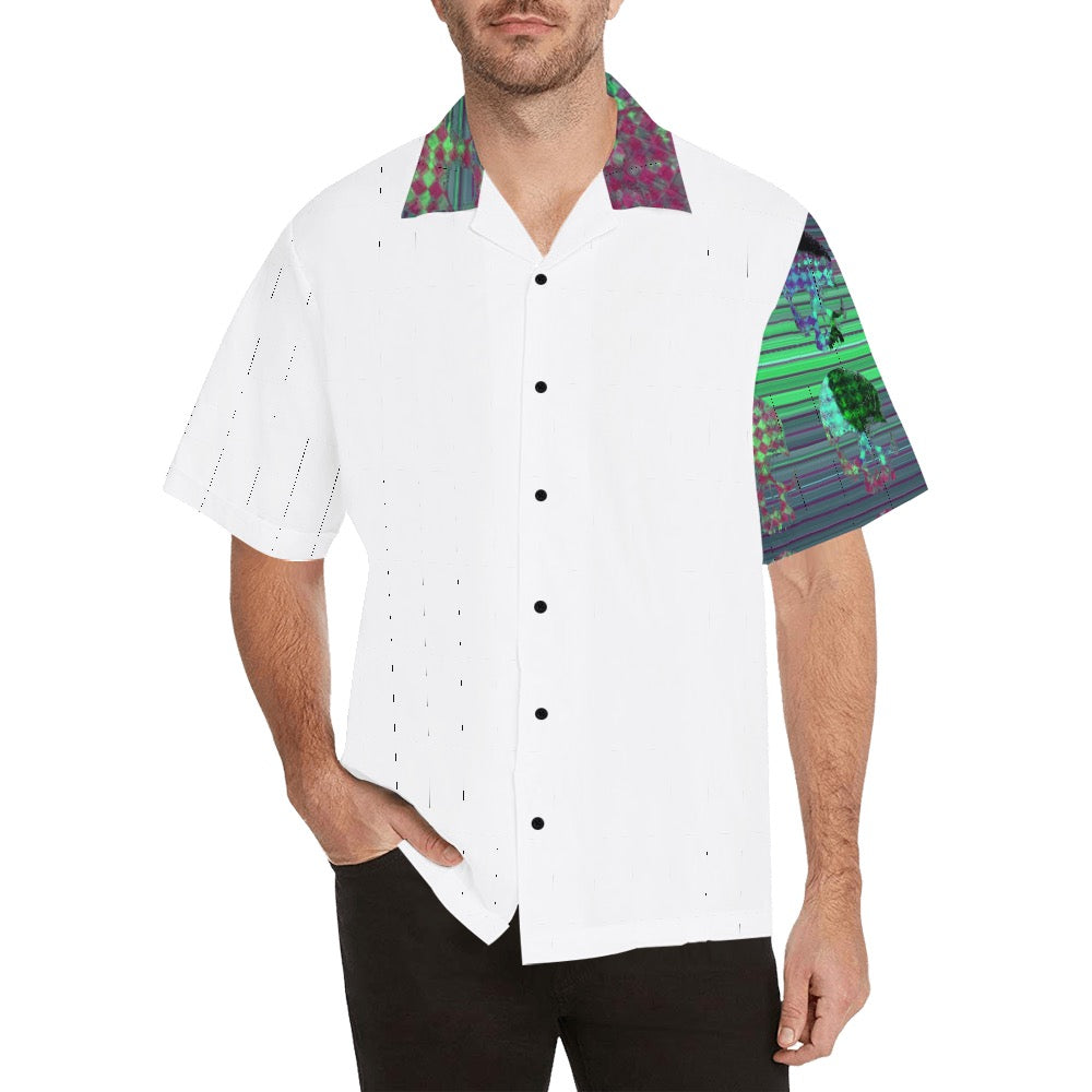 skull print button down Hawaiian Shirt