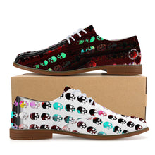 Load image into Gallery viewer, Multicolored skull print Men&#39;s PU Lace Up Shoes
