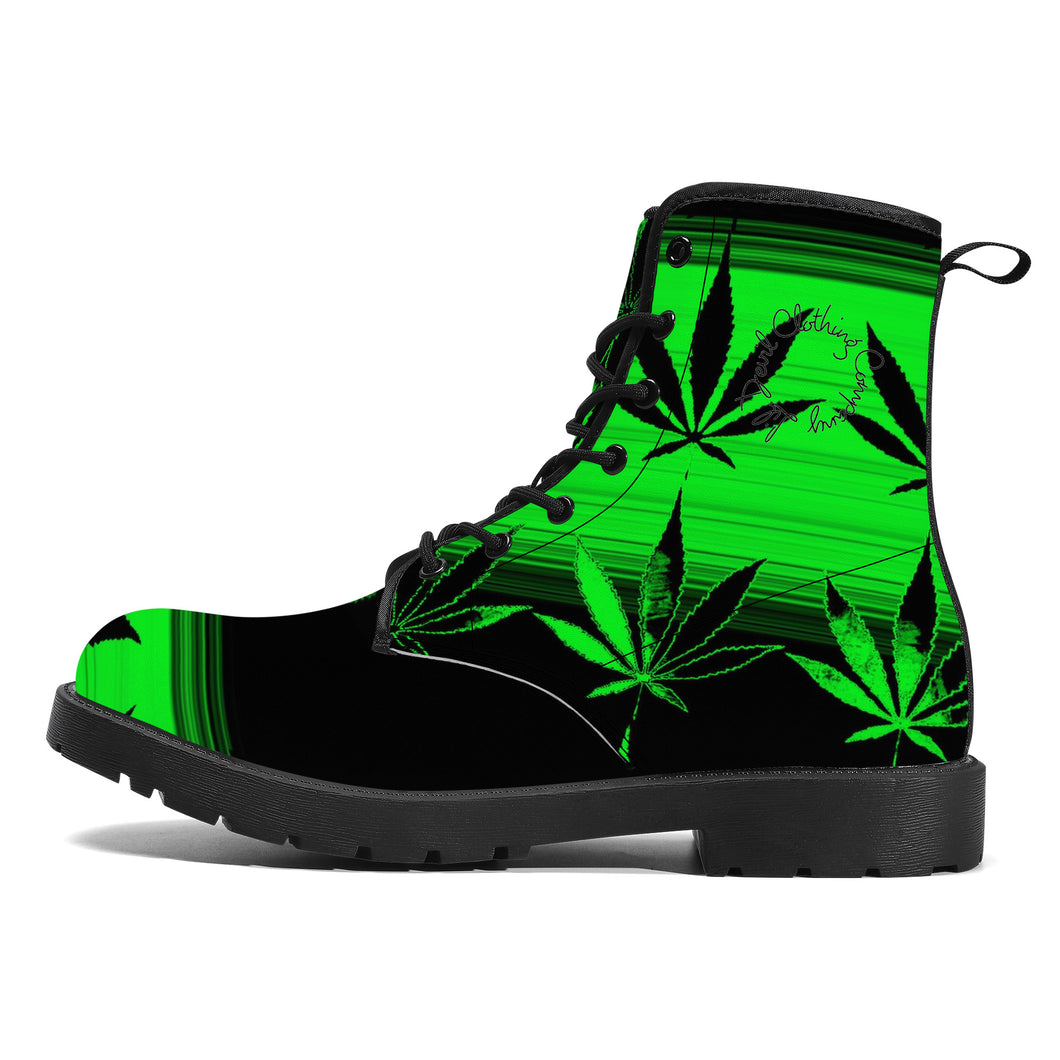 Marijuana leaf print D41 Leather Boots