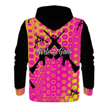 Load image into Gallery viewer, Girls n Guns pink design, print D55 All Over Print Hoodie
