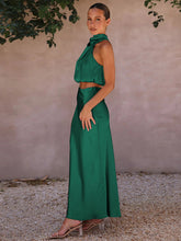 Load image into Gallery viewer, Women&#39;s sexy bib top drape skirt elegant two-piece set
