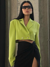 Load image into Gallery viewer, New sweet and sexy long-sleeved suit + half-length A-line skirt suit (white leggings not included)
