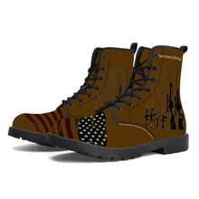 Load image into Gallery viewer, American strong print D41 Leather Boots
