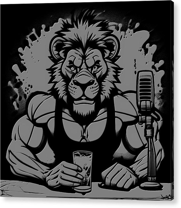 Leo - Acrylic art Print lion Podcaster