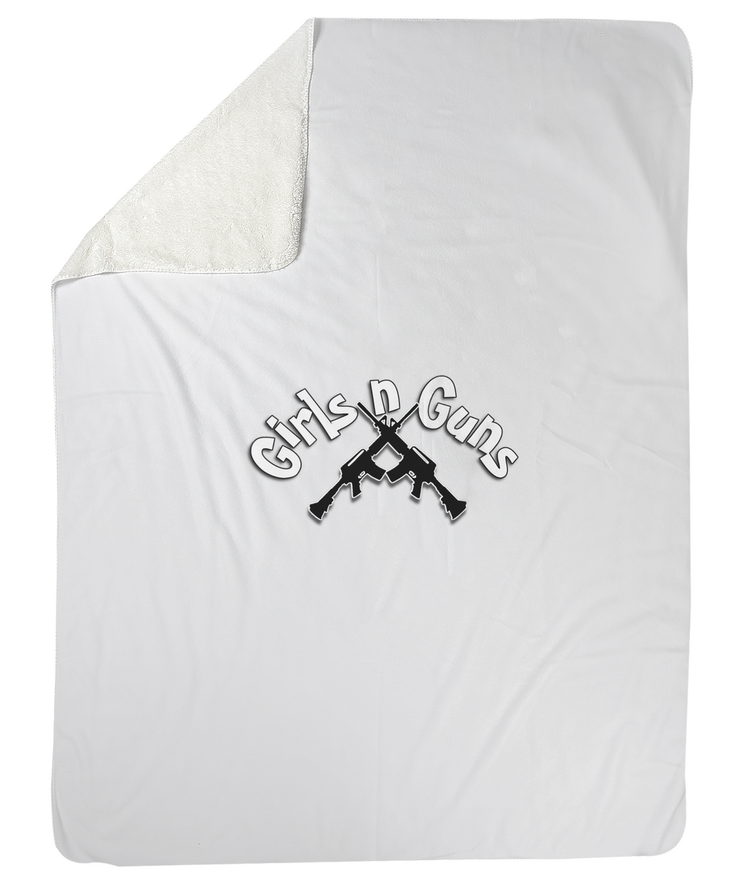 Girls n Guns print Fleece Blankets - Sherpa (60