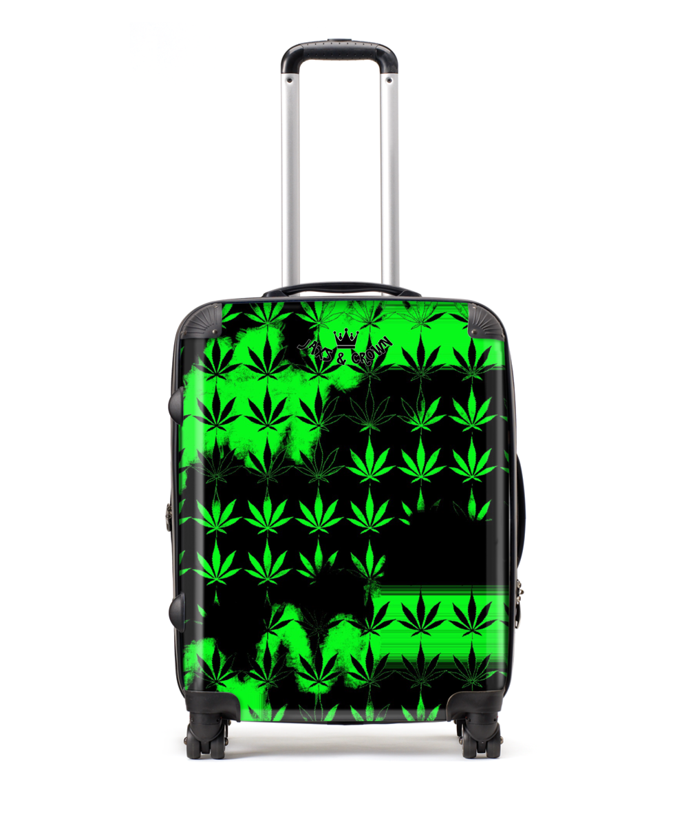 Marijuana print Large Suitcase 25