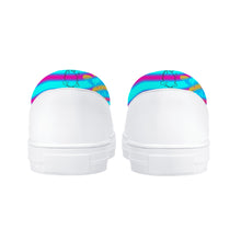 Load image into Gallery viewer, Girls n guns turquiose/pink print D31 Slip-on Shoes - White
