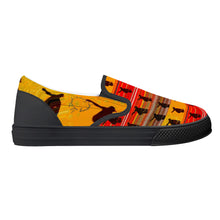 Load image into Gallery viewer, Skateboard art print D31 Slip-on Shoes - Black
